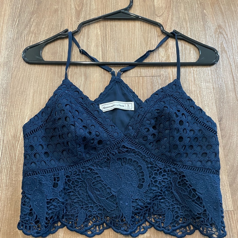 Abercrombie and Fitch Navy Crop Tank Top
